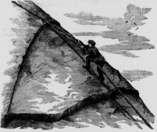 Climbing Half Dome in 1881; an artistic impression.