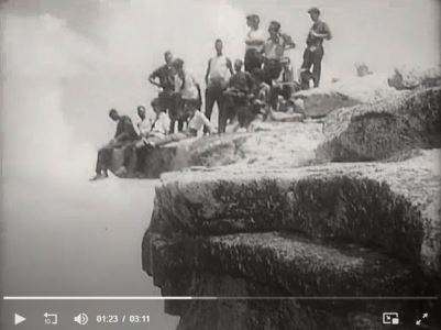Pillsbury's party at Half Dome in 1915. A frame from his movie.