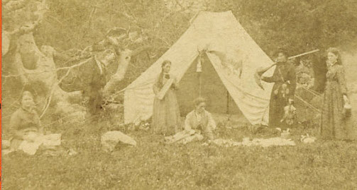 Camping party in the backcountry of Santa Barbara in 1876.