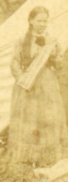 Miss Lizzie Pershing in 1876, detail of a larger photo.