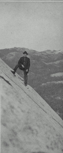 Climber on the Half Dome slope